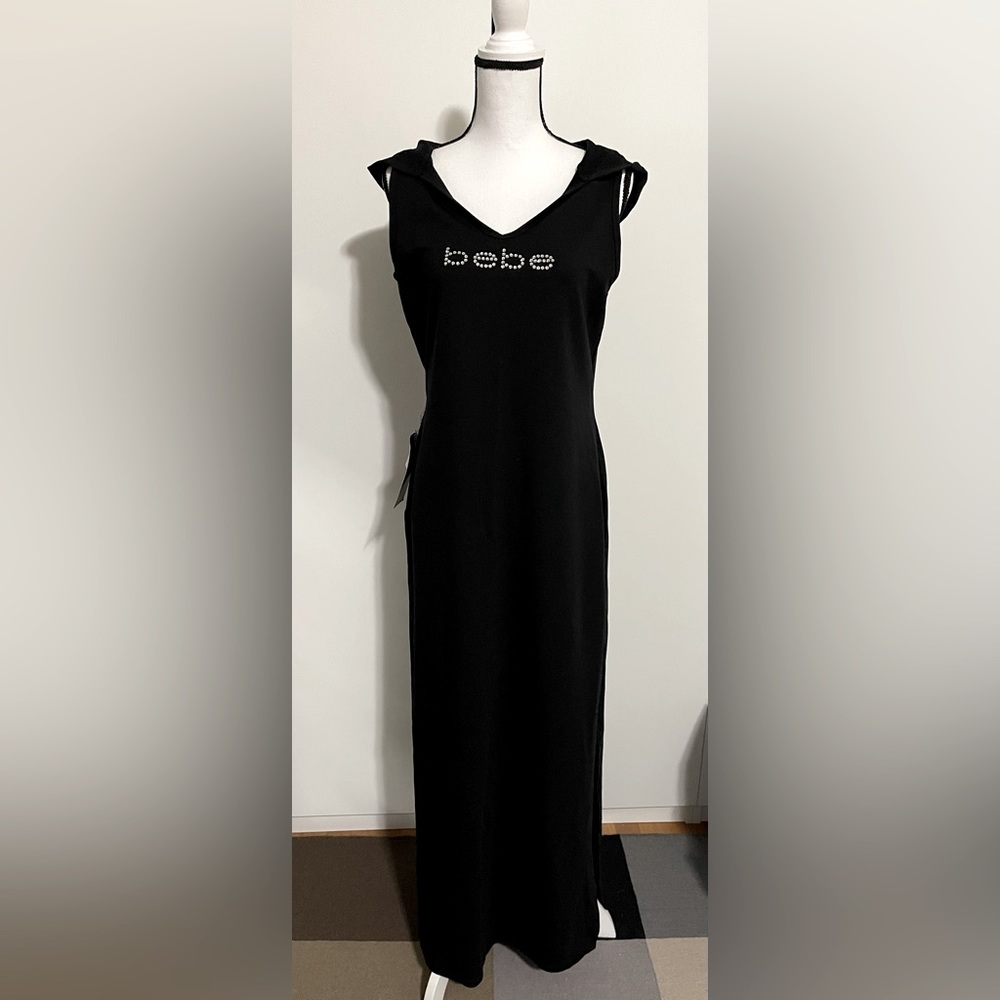 BEBE New Maxi Tank Hoodie Dress with Swarovski elements